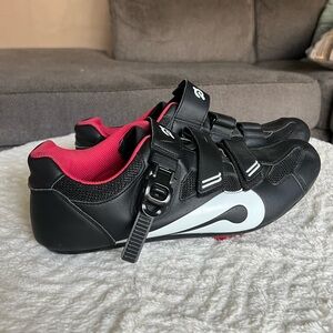Peloton Black Shoes with Red Accents